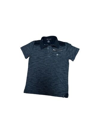 Boys' Gray/Black Montage Polo with Pocket & Zip Detail Size S